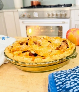 Jake baked the apple pie in an original Martha Stewart Everyday glass pie plate. He has always loved how the familiar green glass looks with a golden pie crust. It’s a little reminder that the products weren’t made just to look good on a shelf. They were made to be used and enjoyed.