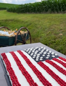 And here, Brian celebrates the 150th anniversary of his farm, recreating my iconic flag cake! His measured just over four feet long. The garden cart was bought from my tag sale and filled with straw and chilled bottles of Veuve Clicquot champagne. Please follow all of these "Super Fans" and stay tuned for my next blog when I feature more devoted brand influencers.