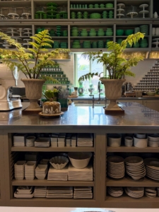 The decorative urns on the island are from my Kmart collection. Bernie and Dennis planted them with ferns.