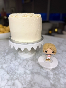 And look, Jon has my figurine next to his homemade cake on top of my cake stand.