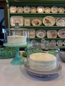 Dennis and Bernie are also very avid cooks and bakers. They often make delicious cakes and keep them on Martha Stewart cake stands under glass domes.