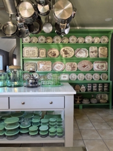 Their collection of transfer ware started in 1999 after they saw the story in my Martha Stewart Living magazine. If you can spot pieces from my Danish Fern collection - those were purchased at my tag sale.