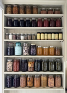 Kemp loves to preserve. Here are some of his canning creations - displayed so beautifully in his kitchen.