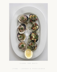 Jordan is very passionate about the food he prepares and photographs. This is clams two ways.