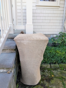 There are three of the same planters in all - here's one on the other side of the stairs, also finished.