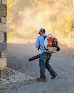 Adan uses our trusted STIHL backpack blower. I’ve been using STIHL’s blowers for years here at my farm. These blowers are powerful and fuel-efficient. The gasoline-powered engines provide enough rugged power to tackle heavy debris while delivering much lower emissions.